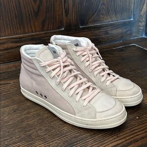 P448 Cristal F20 Cream and Pink Skate High-Top Sneakers 38
